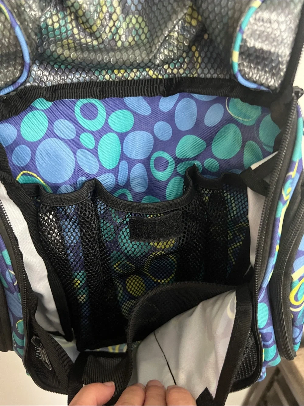 L.L. Bean Hanging Travel Organizer Toiletry Bag - Blue Green Pattern NWT